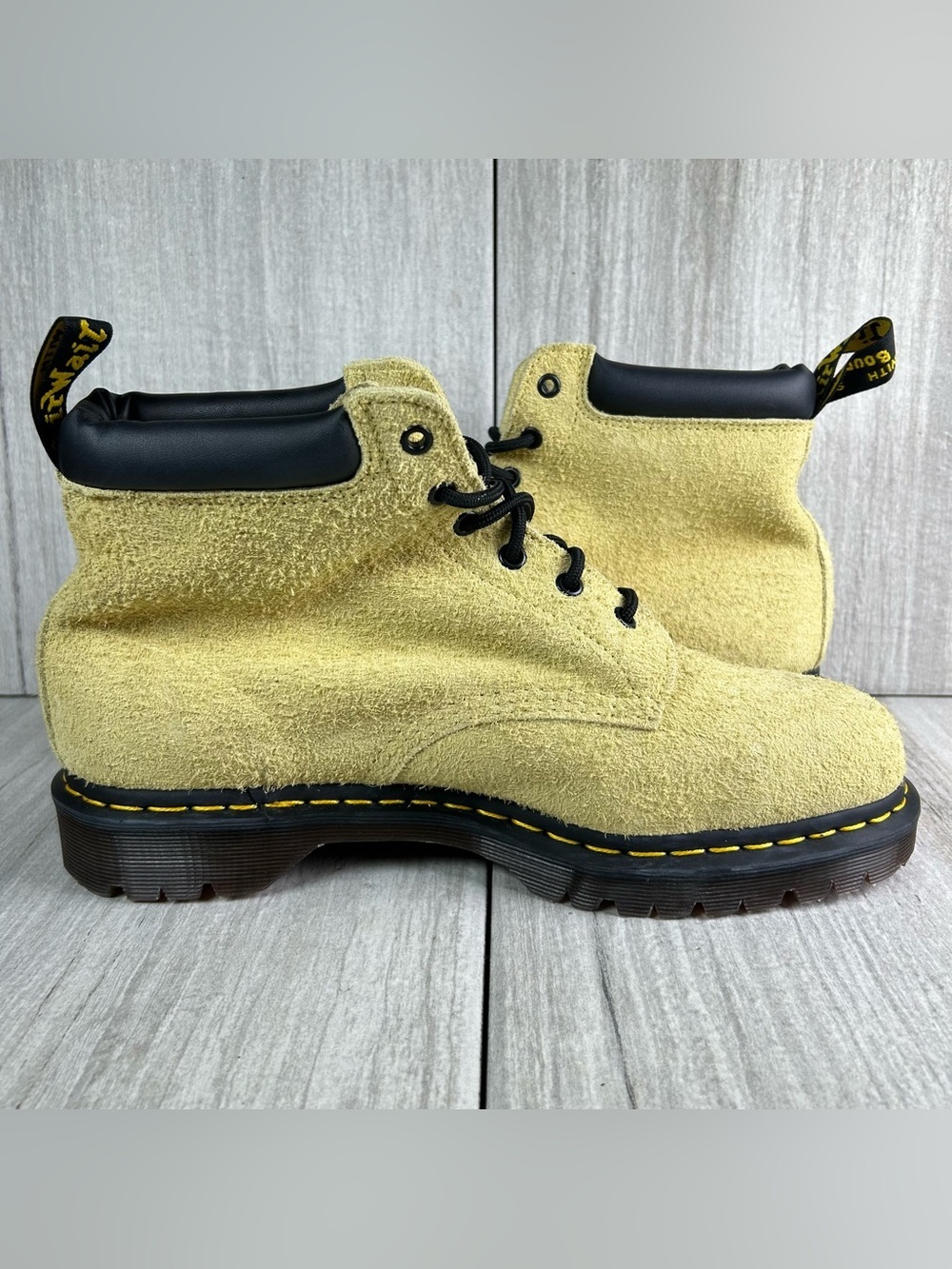NEW Dr. Martens Docs 939 Ben Yellow Suede Lace-Up Combat Boots Men’s Size 12 - Picture 2 of 10